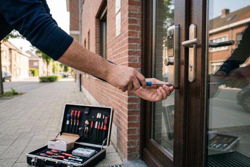 Serrurier Evere installant une serrure haute sécurité pour protéger un logement