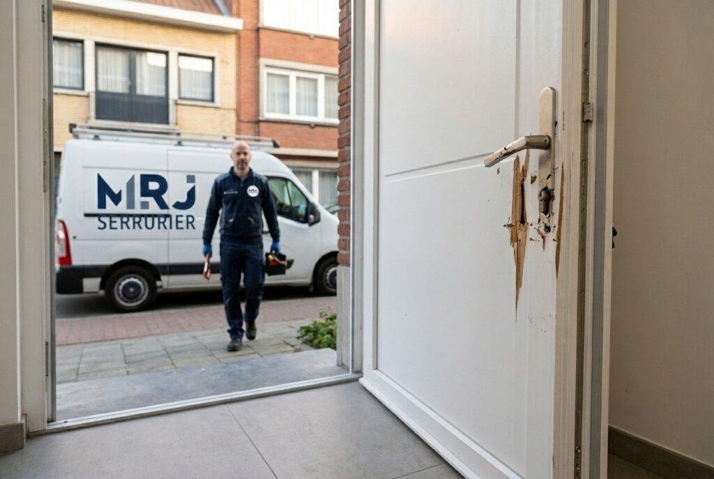 Serrurier Evere réparant une porte fracturée après un cambriolage